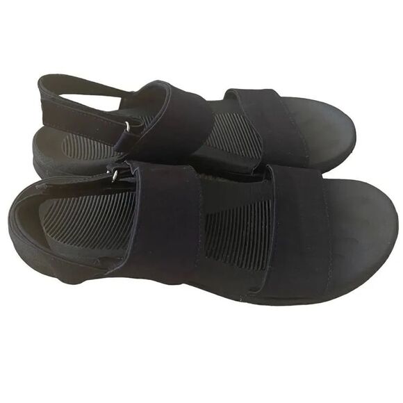 Megnya Adjustable Straps Black Comfortable Casual Beach Sporty Womens Sandals 6 - Picture 3 of 10